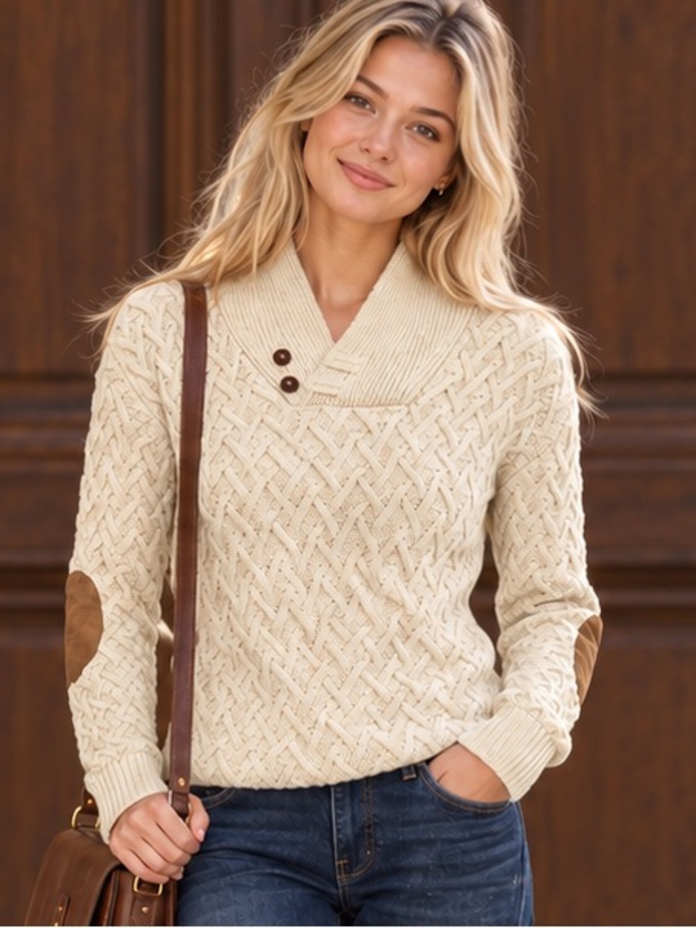 Hope & Henry Boys XL 14/16 Women’s XXS XS Organic Cotton Cable Sweater Fall